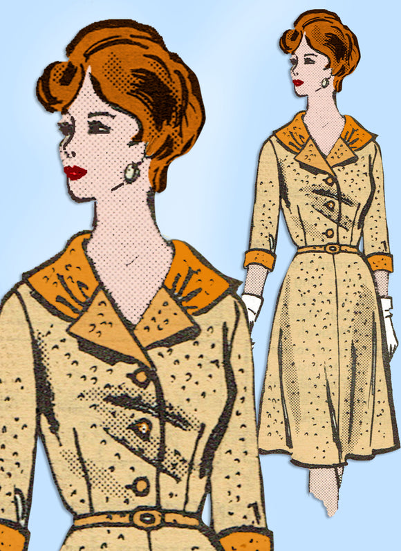 1960s Vintage Anne Adams Sewing Pattern 4970 Uncut Plus Shirtwaist Dress Sz 41 B - Vintage4me2