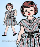 1940s Vintage Anne Adams Sewing Pattern 4993 Toddler Girls Peplum Dress Size 4