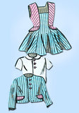 1950s Vintage Anne Adams Sewing Pattern 4621 Toddler Girls Jumper Dress Size 2