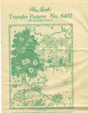 1930s ORIG Vintage Alice Brooks Embroidery Transfer 6407 Uncut Castle Picture