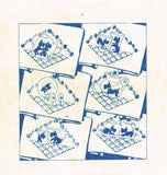 1940s VTG Alice Brooks Embroidery Transfer 6454 Uncut Scottie Dishes Tea Towels