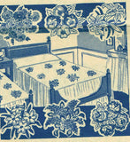 1940s Vintage Alice Brooks Embroidery Transfer 6656 FF 9 Flower Bunch Bedspread