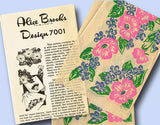 1950s Four Color Vintage Textilprint 7001 Wild Rose Apron Motifs No Sew Transfer