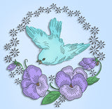 1940s Vintage Alice Brooks Embroidery Transfer 7179 Uncut Bird Bedspread Motif
