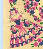 1950s Four Color Vintage Brand_Textilprint 7230 Garden Gal Uncut No Sew Transfer