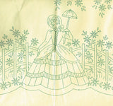 1940s Vintage Alice Brooks Embroidery Transfer 7349 Uncut Garden Gal Pillowcases - Vintage4me2