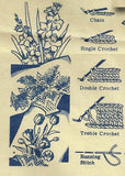 1940s Alice Brooks Embroidery Transfer 7392 Uncut Flower Basket Crochet Cases
