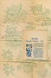1940s Alice Brooks Embroidery Transfer 7411 Uncut Floral Pillowcase Linens Motif