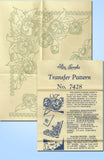 1940s Alice Brooks Embroidery Transfer 7428 Pansy Motifs Pillowcases or Napkins - Vintage4me2
