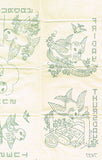 1950s Vintage Alice Brooks Embroidery Transfer 7437 Uncut DOW Bird Tea Towels