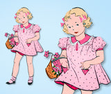 1930s Vintage Advance Sewing Pattern 1057 Baby Girls Bloomer Dress Size 2 21 B - Vintage4me2