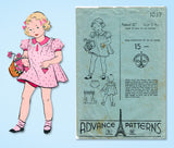 1930s Vintage Advance Sewing Pattern 1057 Baby Girls Bloomer Dress Size 2 21 B - Vintage4me2