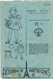 1930s Vintage Advance Sewing Pattern 1057 Baby Girls Bloomer Dress Size 2 21 B - Vintage4me2