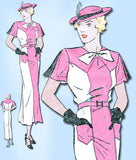 1930s Vintage Advance Sewing Pattern 1193 Womens Art Deco Dress Size 16 34 Bust - Vintage4me2
