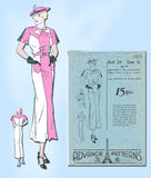 1930s Vintage Advance Sewing Pattern 1193 Womens Art Deco Dress Size 16 34 Bust - Vintage4me2