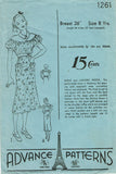 1930s Vintage Advance Sewing Pattern 1261 Little Girls Street Dress Size 8 26B - Vintage4me2