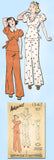 1930s Vintage Advance Sewing Pattern 1347 Misses Lounging Pajamas Size 20 38B - Vintage4me2