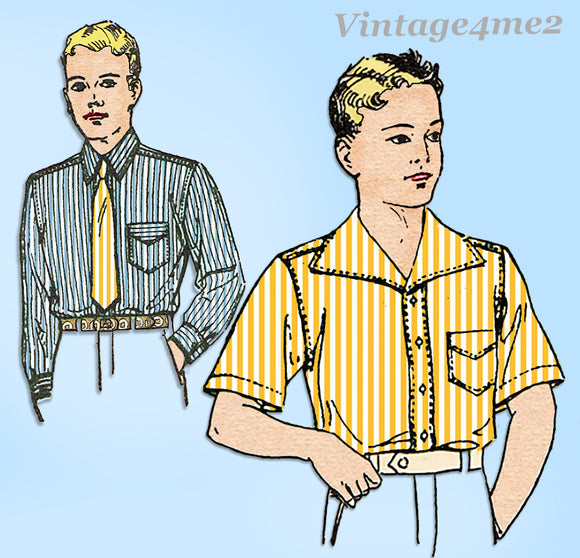 1930s Vintage Advance Sewing Pattern 1496 Classic Little Boys Shirt Size 28C