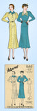 1930s Original Vintage Advance Pattern 1646 Misses Dress w Raglan Sleeves Sz 38B - Vintage4me2