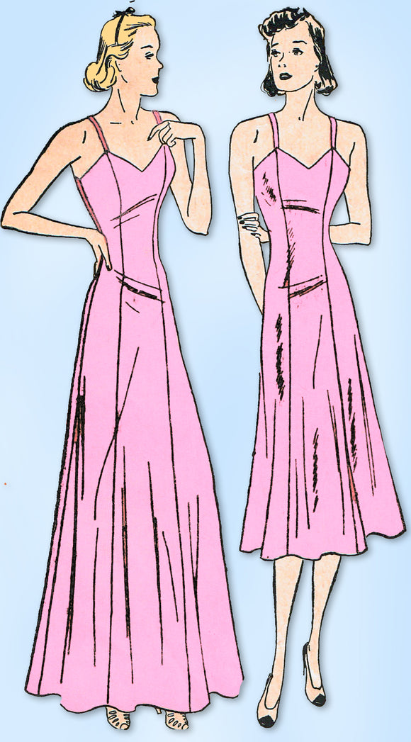 1930s Original Vintage Advance Pattern 1880 Misses Evening Slip or Dress Size 34B