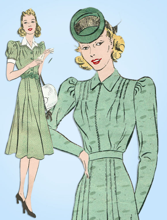 1930s Vintage Advance Sewing Pattern 2312 Misses Softly Tailored Dress Size 36 B - Vintage4me2
