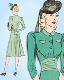 1930s Vintage Advance Sewing Pattern 2326 Misses Stylish Afternoon Dress Sz 36 B - Vintage4me2
