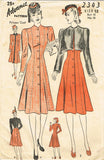 1930s Vintage Advance Sewing Pattern 2343 Misses Princess Coat Dress & Bolero 12 -Vintage4me2