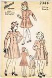 1940s Original Vintage Advance Pattern 2346 Uncut Girls Princess Coat & Hat Sz 6