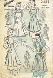 1940s Vintage Advance Sewing Pattern 2361 WWII Misses Full Bib Apron Set 30 32 B