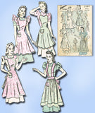 1940s Vintage Advance Sewing Pattern 2361 WWII Misses Full Bib Apron Set 30 32 B