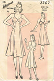 1940s Vintage Advance Sewing Pattern 2367 Misses WWII Bias Cut Slip Sz 34 Bust