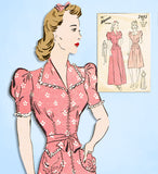 1940s Original Vintage Advance Sewing Pattern 2492 Misses WWII Housecoat Sz 30 B -Vintage4me2