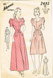 1940s Original Vintage Advance Sewing Pattern 2492 Misses WWII Housecoat Sz 30 B -Vintage4me2