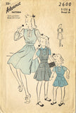 1940s Vintage Mail Order Sewing Pattern 3706 FF Toddler Girls Applique Dress Sz6 - Vintage4me2