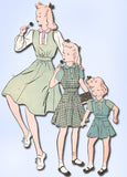 1940s Vintage Mail Order Sewing Pattern 3706 FF Toddler Girls Applique Dress Sz6 - Vintage4me2