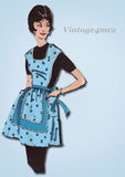 1950s Vintage Advance Sewing Pattern 2702 Cute Misses Sew Easy Apron Size MED