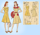 Advance 2754: 1940s WWII Misses Tennis Dress & Shorts 34B Vintage Sewing Pattern