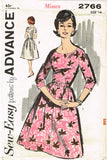 1960s Vintage Advance Sewing Pattern 2766 Easy Misses Dress Size 14 34 Bust