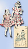 1940s Vintage Advance Sewing Pattern 2784 Toddler Girls Party Dress Size 6 24B - Vintage4me2