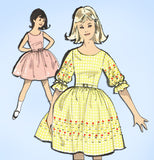 1960s Vintage Advance Sewing Pattern 2810 Little Girls Sew Easy Dress Size 10