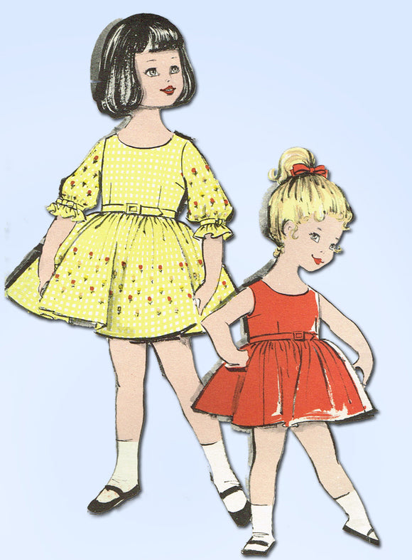 1960s Vintage Advance Sewing Pattern 2811 Sweet Toddler Girls Dress Size 4 23B