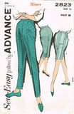 1960s Vintage Advance Sewing Pattern 2823 Misses Pants or Peddle Pushers Sz 28 W