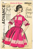 1950s Vintage Advance Sewing Pattern 2840 Uncut Loretta Young Dress Size 31.5 B