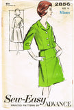 1960s Vintage Advance Sewing Pattern 2856 Easy Uncut Misses Suit Size 16 36B