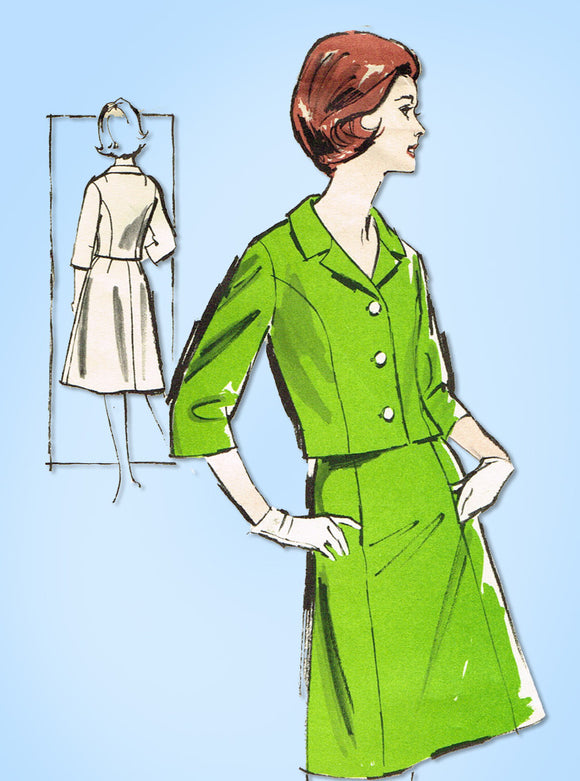 1960s Vintage Advance Sewing Pattern 2856 Easy Uncut Misses Suit Size 16 36B