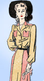 1940s Vintage Advance Sewing Pattern 2870 Misses WWII Shirtwaist Dress Size 12 - Vintage4me2