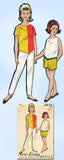 1960s Vintage Advance Sewing Pattern 2872 Easy Girls Shaped Blouse & Pants Sz 8