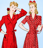 1940s Original Vintage Advance Sewing Pattern 2880 Misses WWII Housecoat Sz 34 B -Vintage4me2