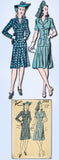 1940s Original Vintage Advance Sewing Pattern 2886 Misses WWII Suit Size 38 Bust