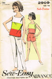 1960s Vintage Advance Sewing Pattern 2909 Uncut Little Girls Top & Pants Sz 33 B